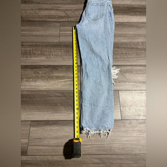 Abercrombie & Fitch Women's the 90s Straight Jeans Light Blue High Rise Size 4 R - Picture 3 of 4